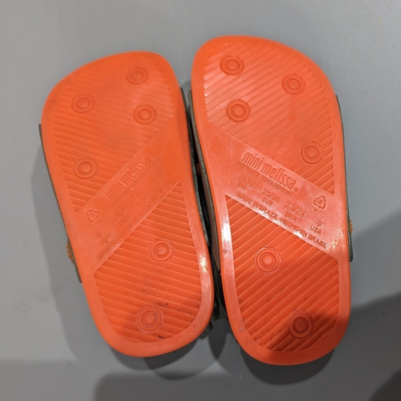 Mini Melissa Monster Sandals - Green and Orange - size 9 usa - Picture 10 of 10